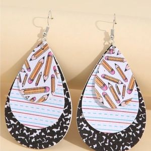New teacher pencil paper lightweight earrings gift